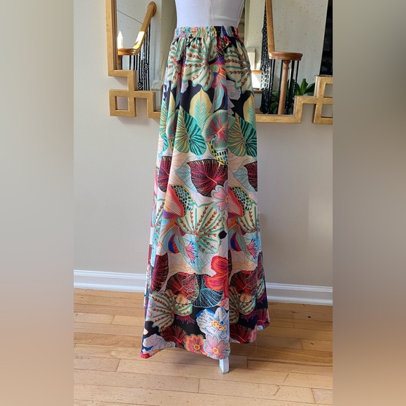 CALYPSO St. BARTH Maxi Boho Tropical Floral Print Skirt Size Large - Picture 4 of 14